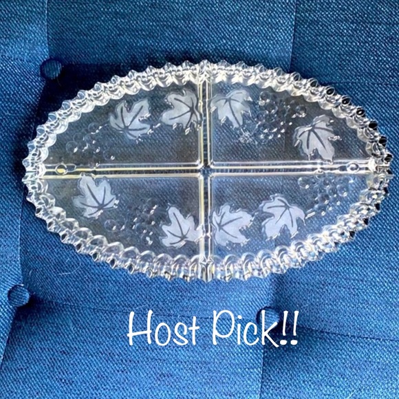 Other - Vintage Oval Glass Four Section Serving Plate